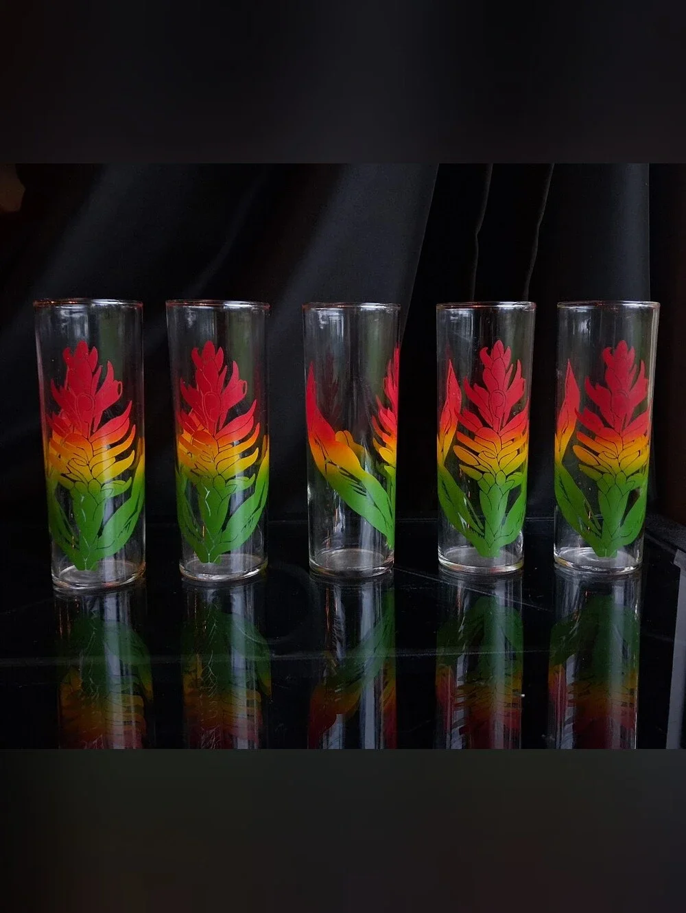 Vintage Highball Flute Cocktail Glass Set